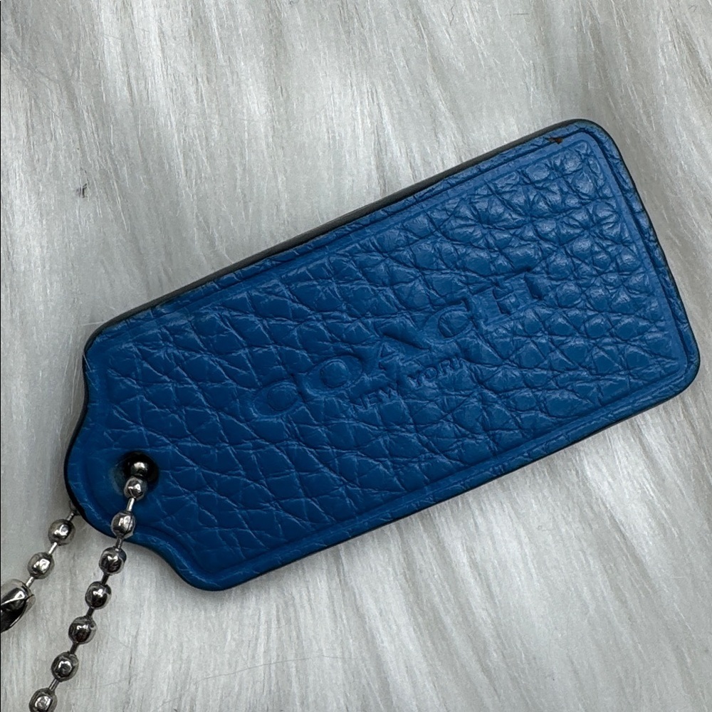 Coach C2814 Addie Pebble Leather Crossbody Bag SV/Vivid Blue crossbody purse - Picture 5 of 10